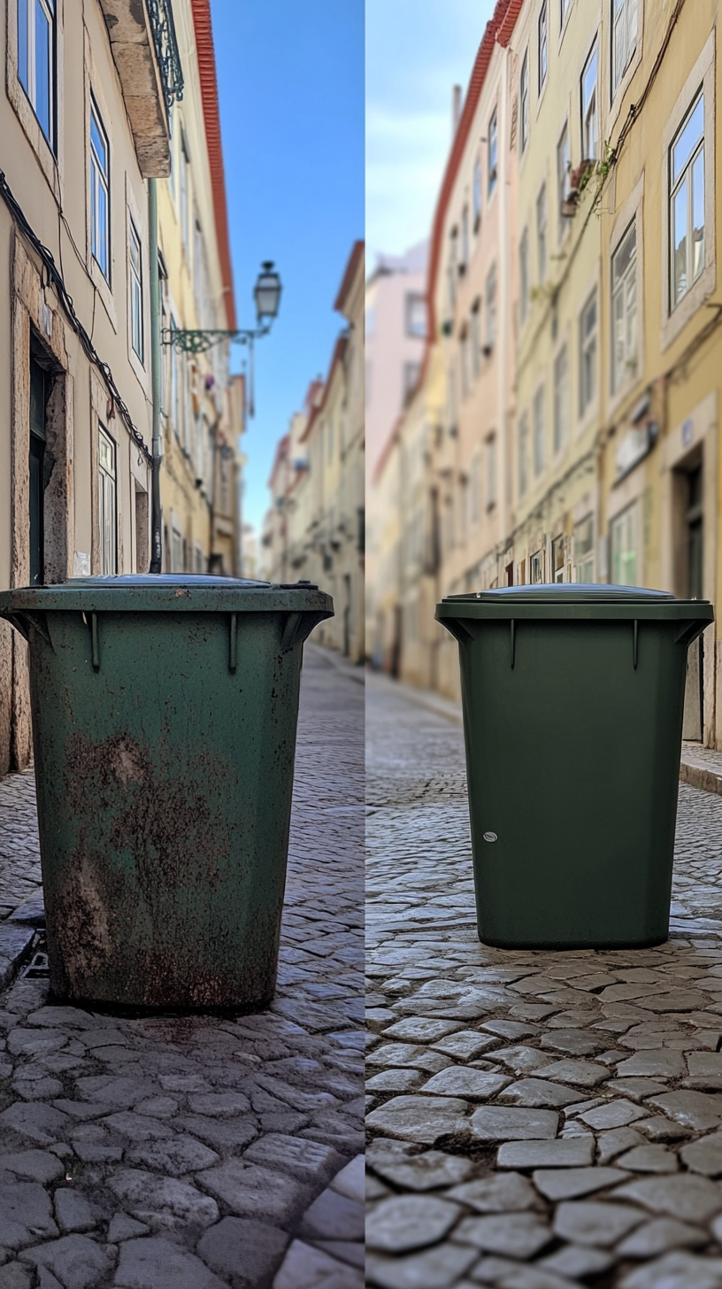 Antes e depois - Segundo exemplo de limpeza Lavalixo